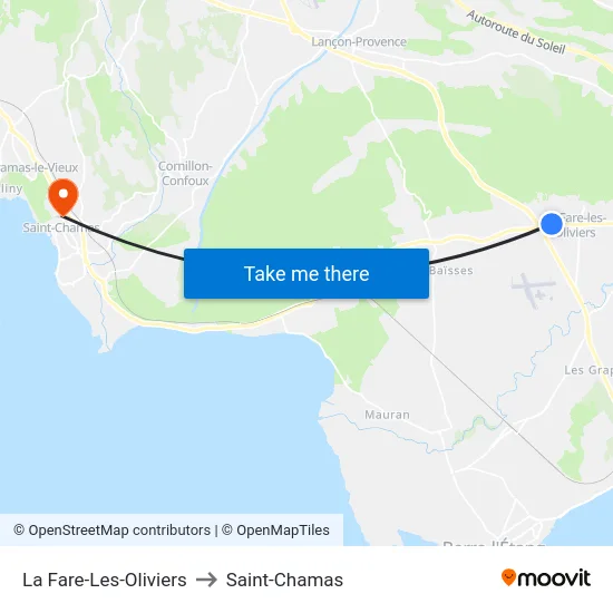 La Fare-Les-Oliviers to Saint-Chamas map