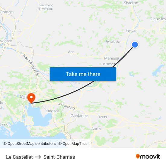 Le Castellet to Saint-Chamas map