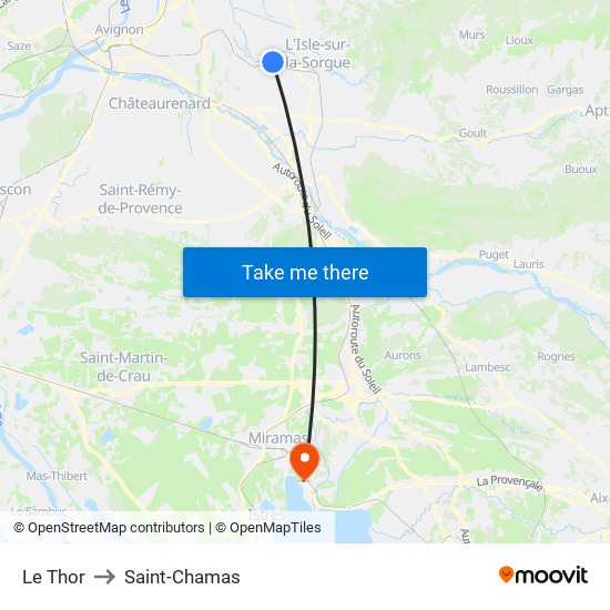 Le Thor to Saint-Chamas map