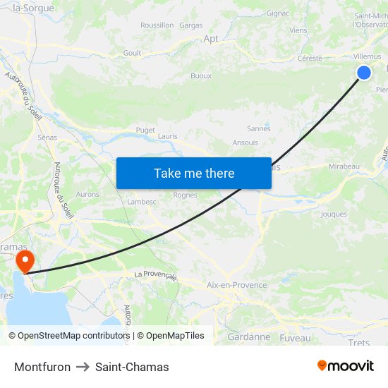 Montfuron to Saint-Chamas map