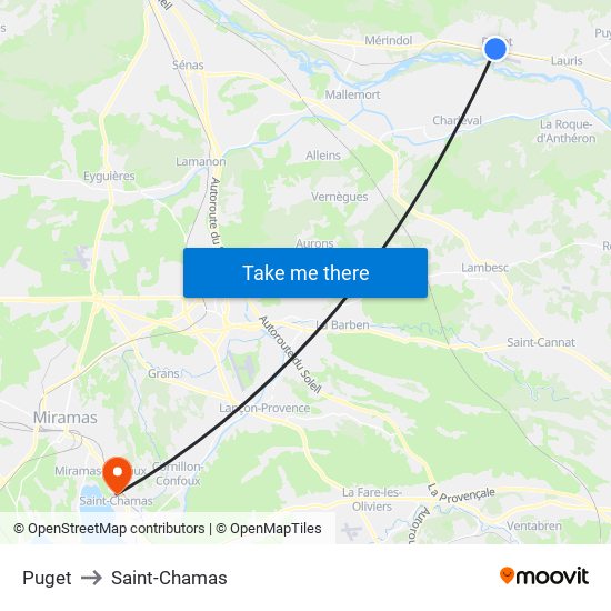 Puget to Saint-Chamas map