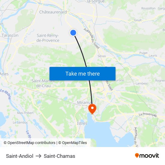 Saint-Andiol to Saint-Chamas map