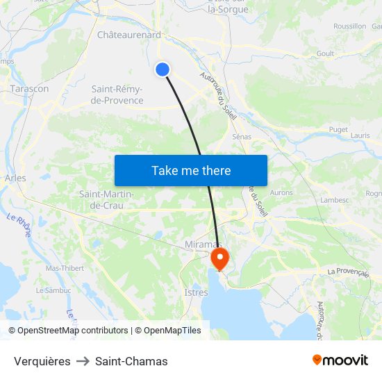 Verquières to Saint-Chamas map