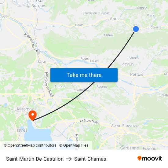 Saint-Martin-De-Castillon to Saint-Chamas map