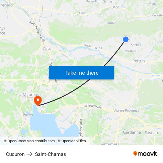 Cucuron to Saint-Chamas map