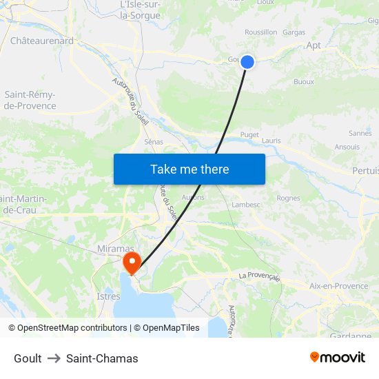 Goult to Saint-Chamas map