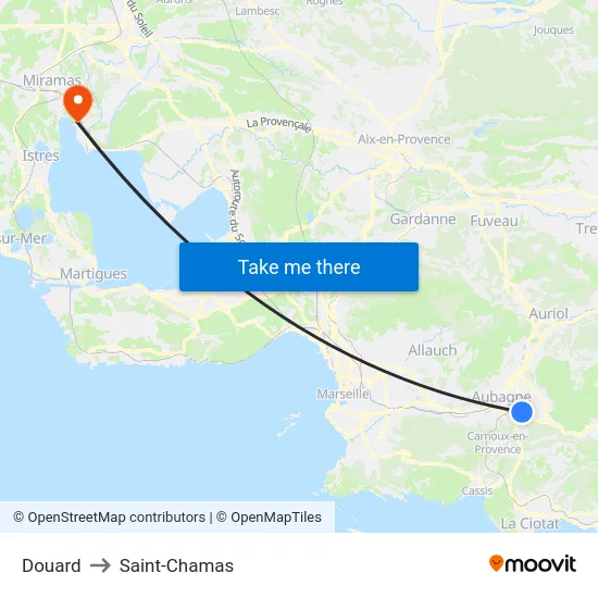 Douard to Saint-Chamas map