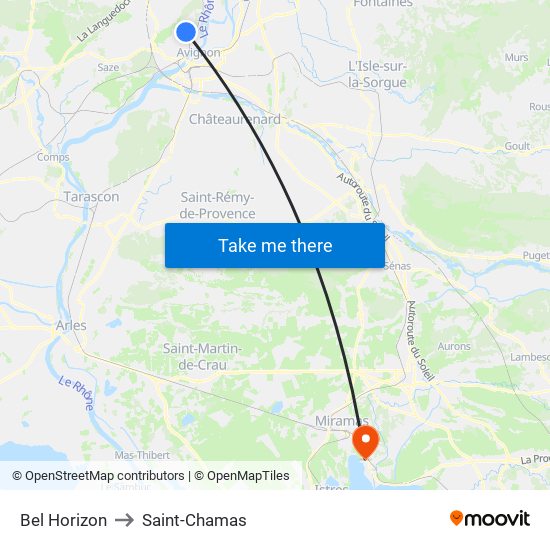 Bel Horizon to Saint-Chamas map