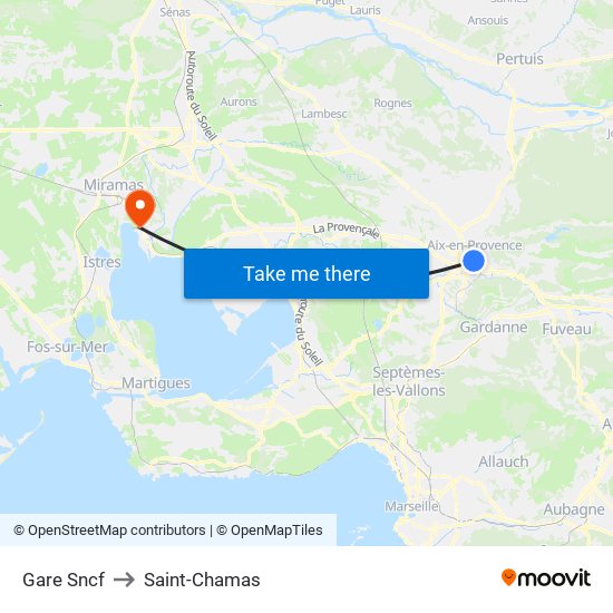 Gare Sncf to Saint-Chamas map