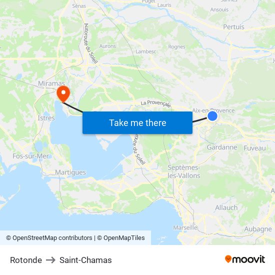 Rotonde to Saint-Chamas map