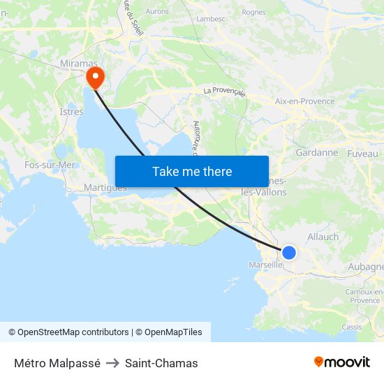 Métro Malpassé to Saint-Chamas map