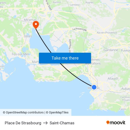 Place De Strasbourg to Saint-Chamas map
