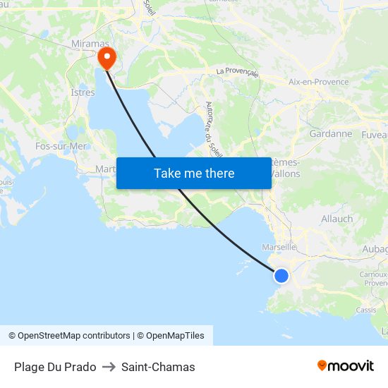 Plage Du Prado to Saint-Chamas map