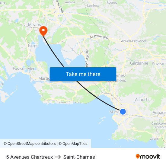 5 Avenues Chartreux to Saint-Chamas map