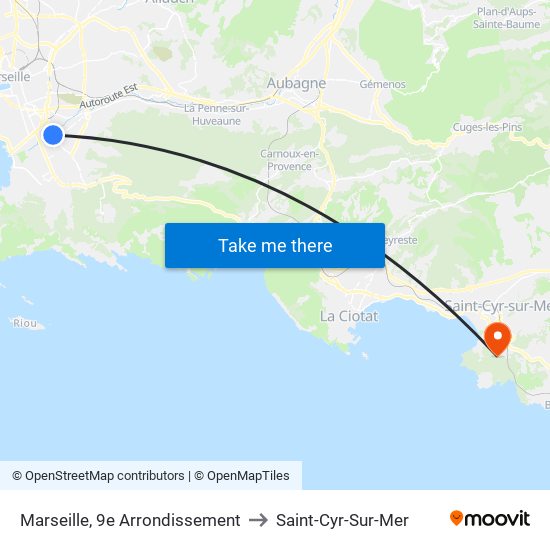 Marseille, 9e Arrondissement to Saint-Cyr-Sur-Mer map