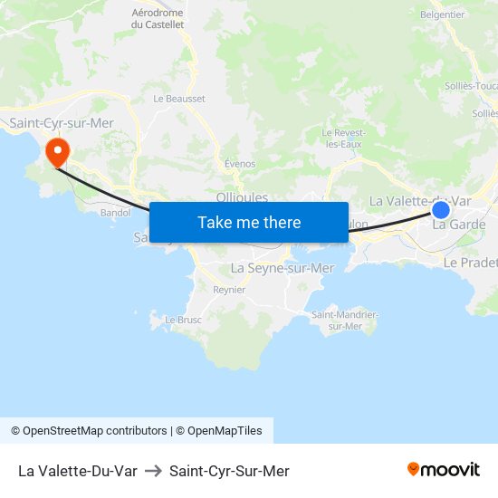 La Valette-Du-Var to Saint-Cyr-Sur-Mer map