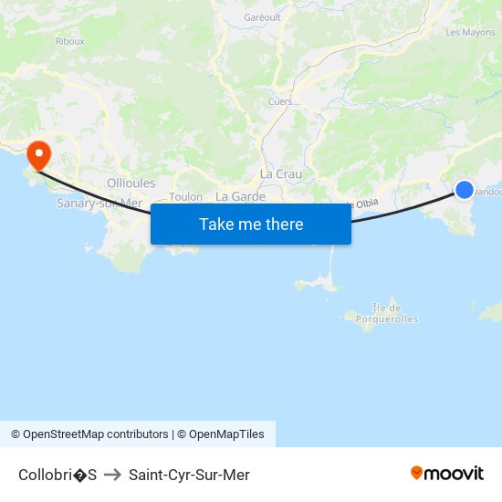 Collobri�S to Saint-Cyr-Sur-Mer map