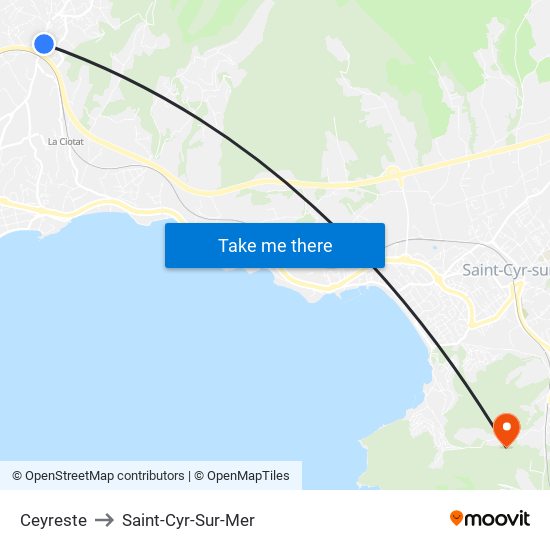 Ceyreste to Saint-Cyr-Sur-Mer map