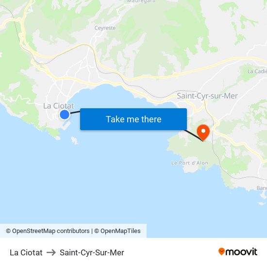 La Ciotat to Saint-Cyr-Sur-Mer map