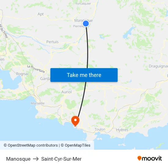 Manosque to Saint-Cyr-Sur-Mer map