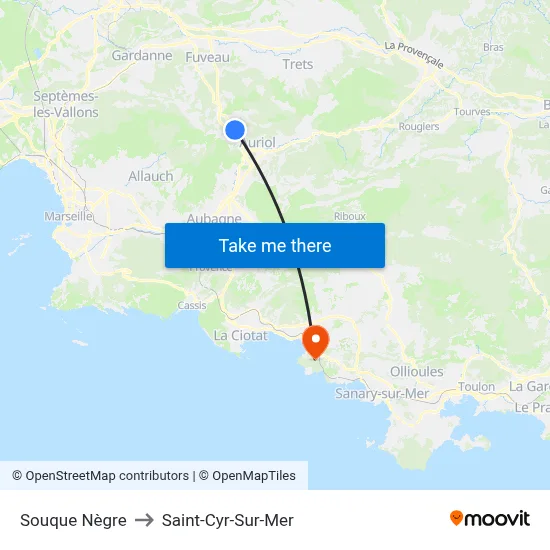 Souque Nègre to Saint-Cyr-Sur-Mer map