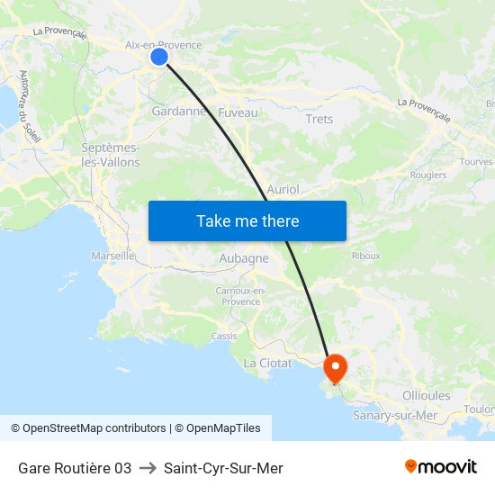 Gare Routière 03 to Saint-Cyr-Sur-Mer map