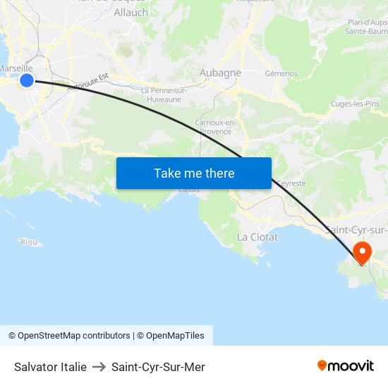 Salvator Italie to Saint-Cyr-Sur-Mer map