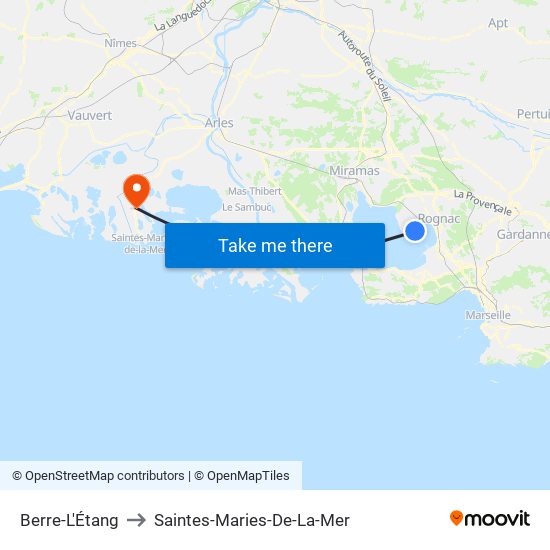 Berre-L'Étang to Saintes-Maries-De-La-Mer map