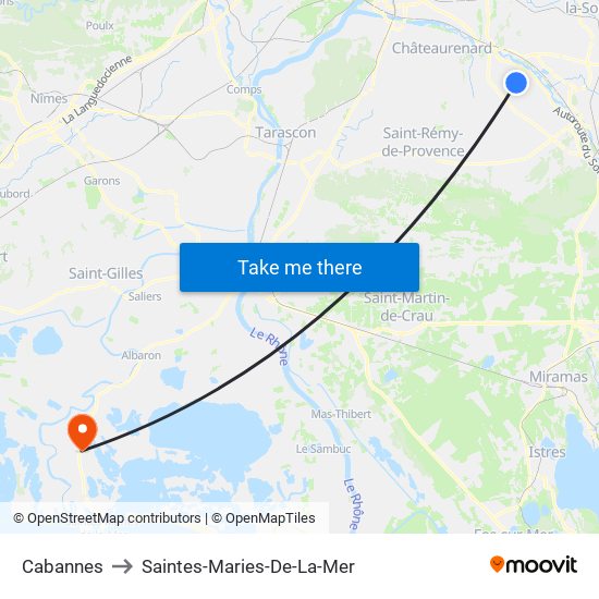 Cabannes to Saintes-Maries-De-La-Mer map