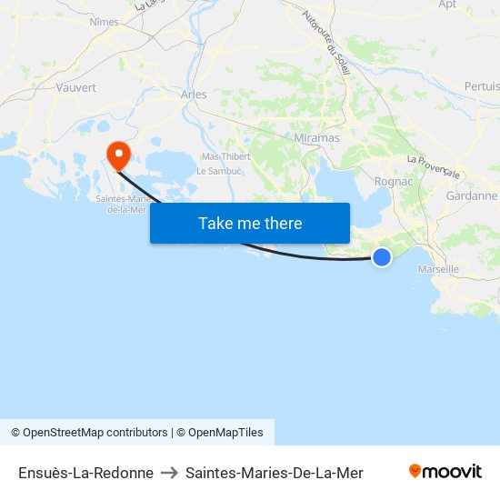 Ensuès-La-Redonne to Saintes-Maries-De-La-Mer map