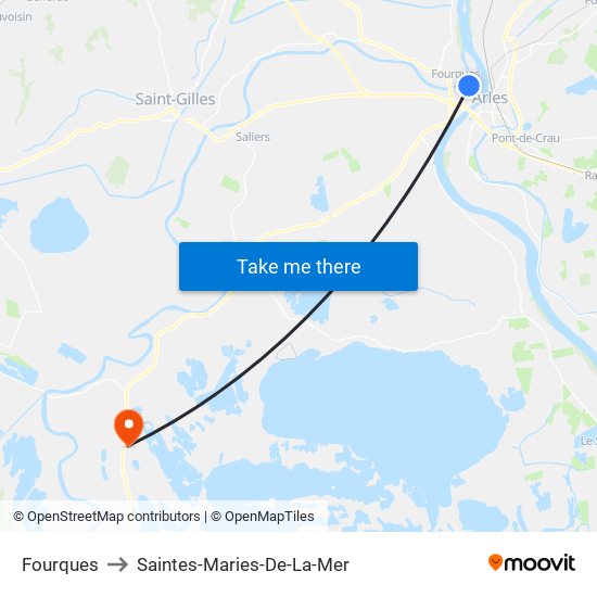 Fourques to Saintes-Maries-De-La-Mer map