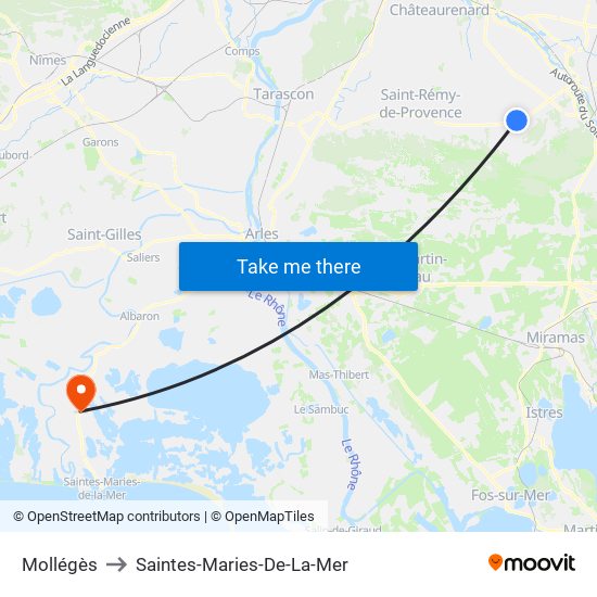 Mollégès to Saintes-Maries-De-La-Mer map