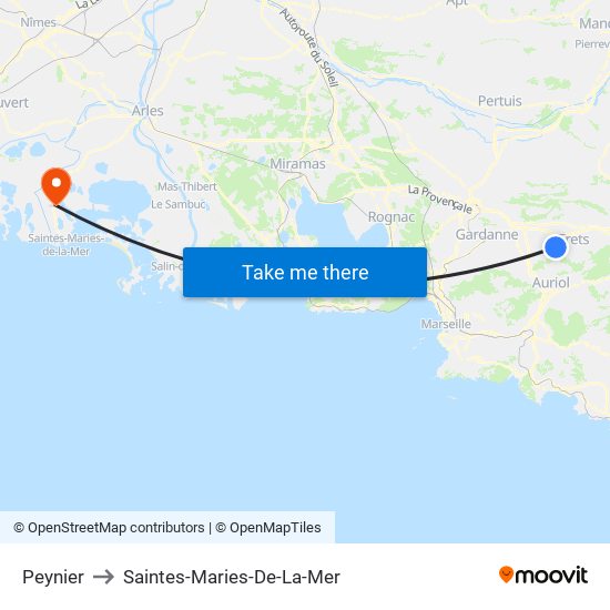 Peynier to Saintes-Maries-De-La-Mer map