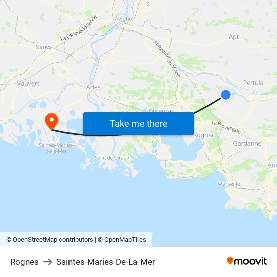 Rognes to Saintes-Maries-De-La-Mer map