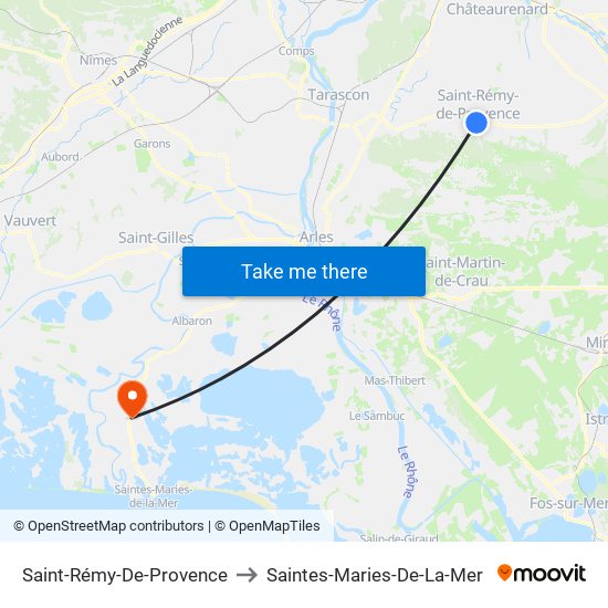 Saint-Rémy-De-Provence to Saintes-Maries-De-La-Mer map