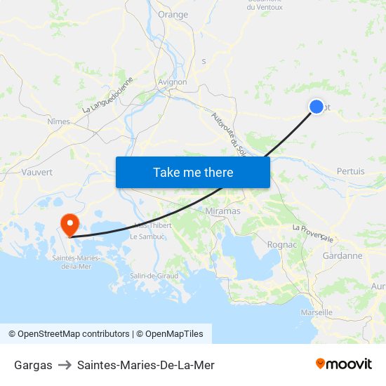 Gargas to Saintes-Maries-De-La-Mer map