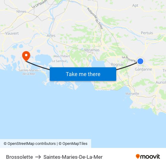 Brossolette to Saintes-Maries-De-La-Mer map