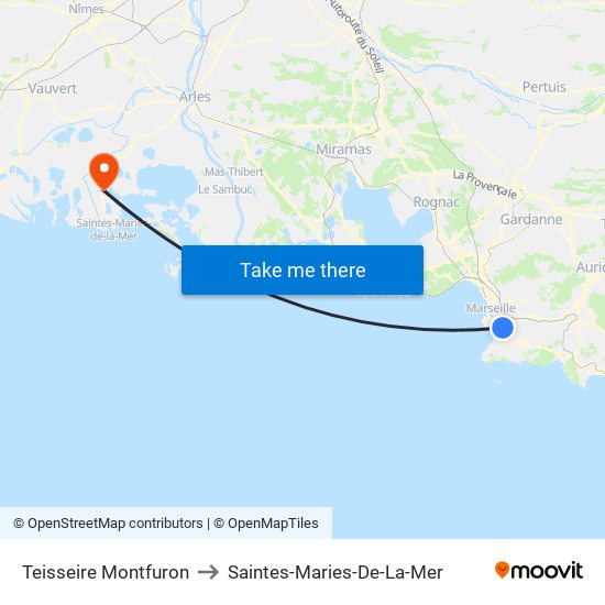 Teisseire Montfuron to Saintes-Maries-De-La-Mer map