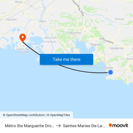 Sainte-Marguerite Dromel to Saintes-Maries-De-La-Mer map