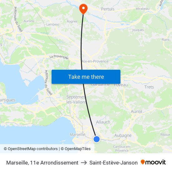 Marseille, 11e Arrondissement to Saint-Estève-Janson map