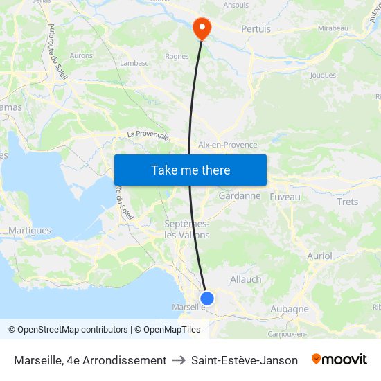 Marseille, 4e Arrondissement to Saint-Estève-Janson map