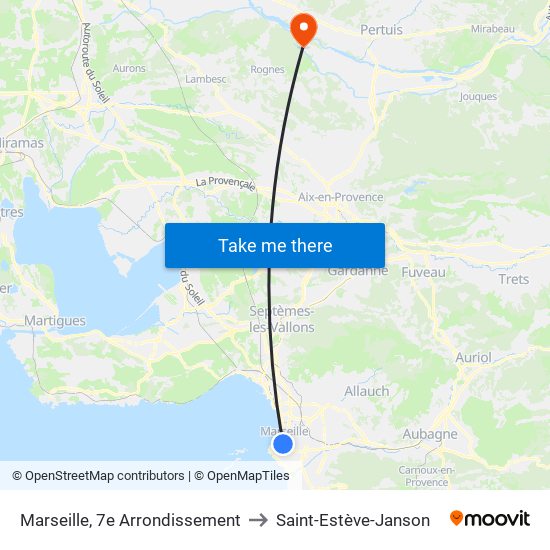 Marseille, 7e Arrondissement to Saint-Estève-Janson map