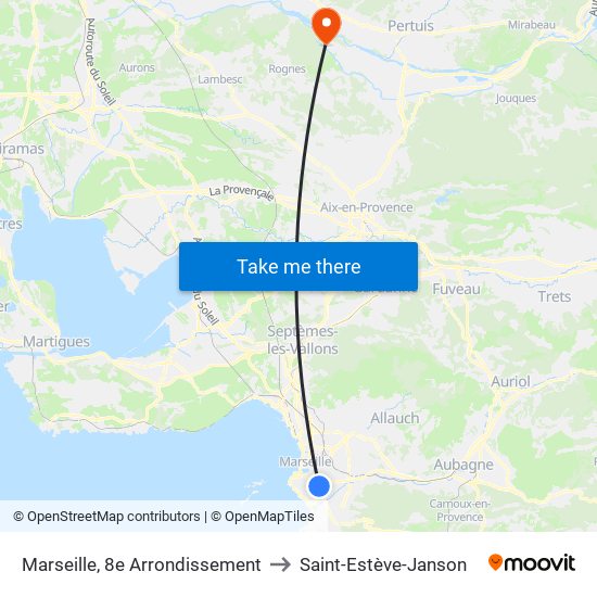 Marseille, 8e Arrondissement to Saint-Estève-Janson map