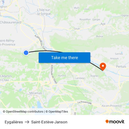 Eygalières to Saint-Estève-Janson map