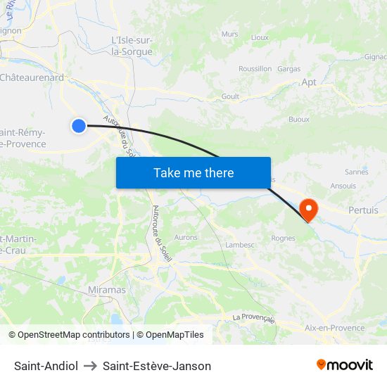 Saint-Andiol to Saint-Estève-Janson map