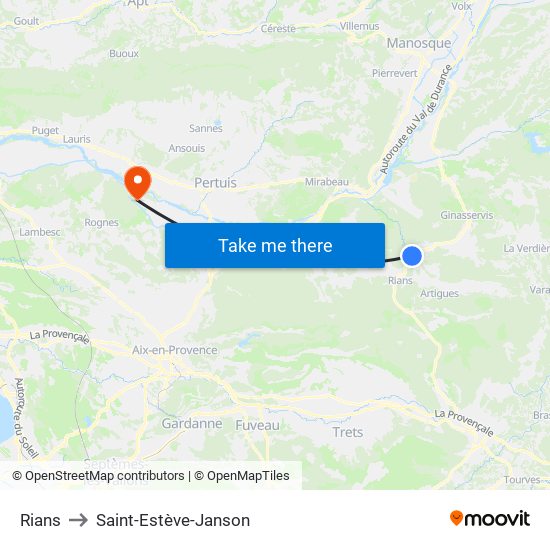 Rians to Saint-Estève-Janson map