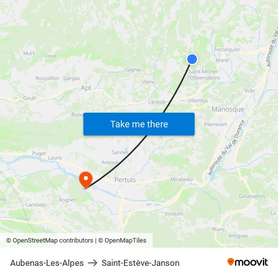 Aubenas-Les-Alpes to Saint-Estève-Janson map