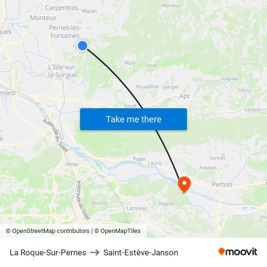 La Roque-Sur-Pernes to Saint-Estève-Janson map