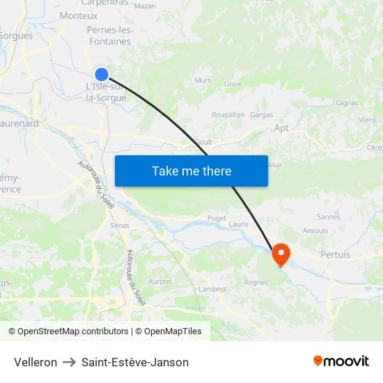 Velleron to Saint-Estève-Janson map