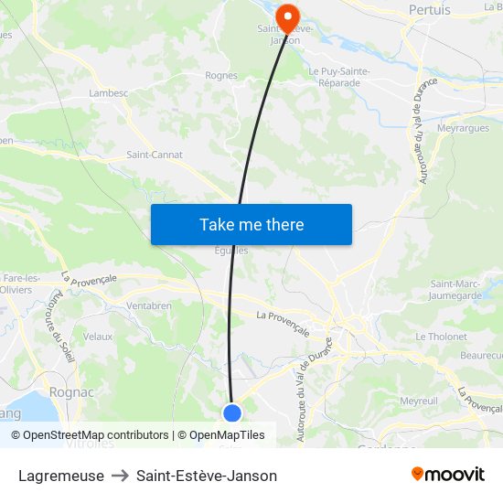 Lagremeuse to Saint-Estève-Janson map